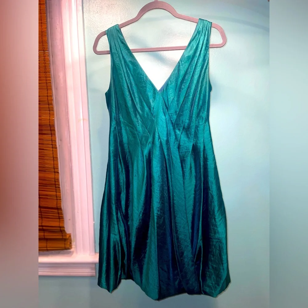 Vintage Emerald Satin Bubble Dress | Size 8 US - Picture 10 of 12